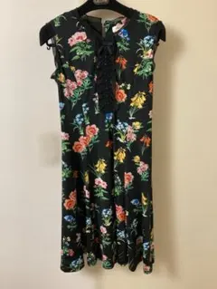 Super Beauty ボタニカル 花柄 ストレッチ ノースリーブ ワンピース