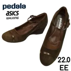 極美品☆ アシックスウォーキング　ペダラ　ストラップ　パンプス　シューズ　2E
