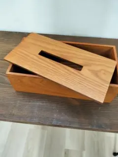 ティッシュボックス 木製　ナチュラルウッド
