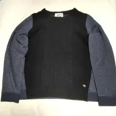 【Arnold Palmar】ネイビー ケーブル編みニットカットソー