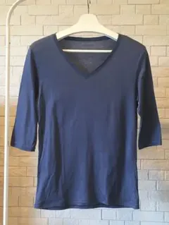 STUDIOUS 5分袖Tシャツ Mサイズ ネイビーのサムネイル