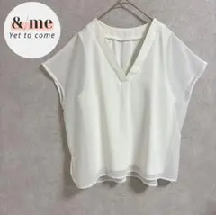 INGNI イング　フレンチスリーブシフォンブラウス　Ｖネック　ホワイト　M