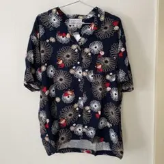 美品【Leilianレリアン】赤柄・ポリエステル・L・プルオーバー半袖 