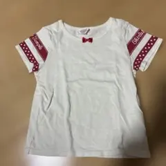 リボン付きホワイトTシャツ　シャーリーテンプル　120のサムネイル