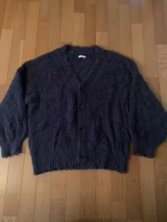 cussil クシル モヘアライクヘビーニットカーディガン ダークグレー L