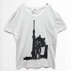 2932【ネネット】東京スカイツリー 半袖Tシャツ 白 L オーバーサイズ 古着のサムネイル