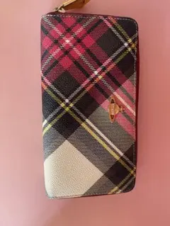 チェック柄 二つ折り財布
