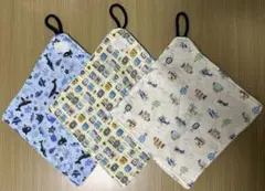 【ネームテープ付き】ループ付きタオル　3枚セット