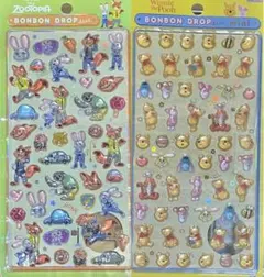 ズートピア　プーさん　ボンボンドロップシール