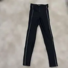 新品未使用　ZARA ブラックレギンス ジッパー付き　サイドライン　Sサイズ