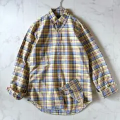 美品✨ラルフローレン　クラシックフィット チェックシャツ イエロー ポニー刺繍