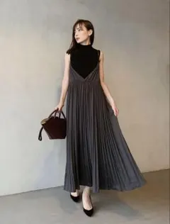 【美品】ノーブル×中村麻美さんコラボ　キャミワンピース(グリーン)