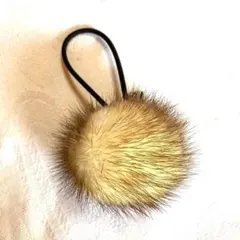 美品 acca アッカ　ミンクファー　ヘアゴム　ベージュ