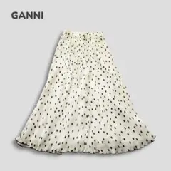 ガニー／ロングスカート 36 フレア ドット マキシ丈 シンプル 裏地つき