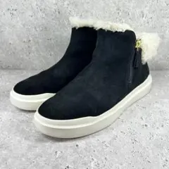 【美品】COLE HAAN　サイドジップ　ムートン　サイドジップ　スニーカー　黒