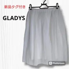 GLADYS 【M】チュールスカート 膝下チュール ミモレ丈 オフホワイト