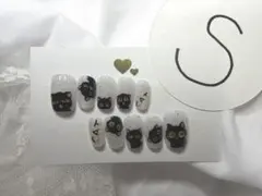 ネイルチップS 黒猫　1.6cm