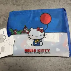 しまむら　サンリオキャラクターズ　ハローキティ　レトロキティ　エコバッグ　青