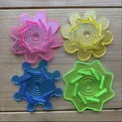 吹きごま　ふきごま　吹きゴマ　花型こま 4個セット　コマ　駒【新品、未使用】