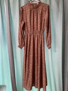 COLZA 花柄ブラウンワンピース Mサイズ秋【値下げ】