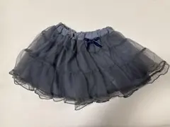 チュール　ティアード　スカート　グレー　チャコール