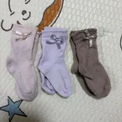 ベビー靴下 3足セット リボン付き