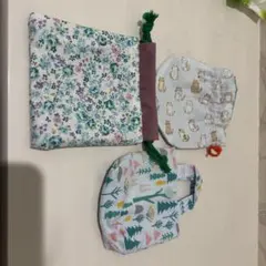 ハンドメイド巾着袋 3点セット