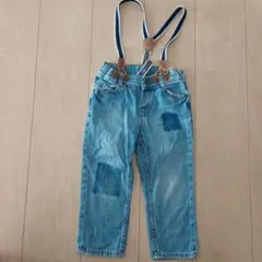 H&M サスペンダー付きデニムパンツ 92-98cm