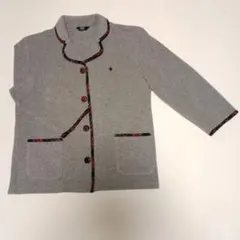 POLO 前ボタン留め ルームウェアジャケット グレー のフリース素材