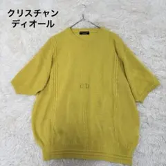 【希少】極美品　ビィンテージ　ロゴ刺繍　麻50% サマーニット　大きめ