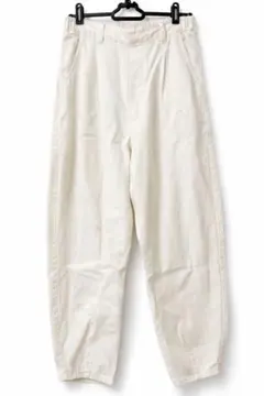 studio CLIP テーパードパンツ 白 M ウエストゴム 紐あり 訳あり