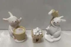 ナチュラルキッチン　お月見　ウサギ　餅　樹脂オブジェ　十五夜