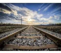 ダイアモンドアート【大型】鉄道の線路と夕焼けの風景　40×50