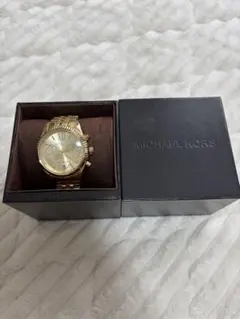 美品 箱コマ付 マイケルコース チャニング ゴールド MICHAEL KORS