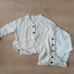 【2枚組美品】mamāraku アイボリー カーディガン 95cm