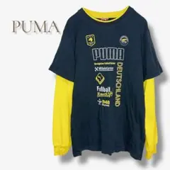 プーマ 長袖 Tシャツ ブラック イエロー サッカー 160 キッズ a1520