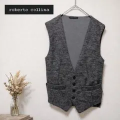 roberto collina ベスト ウール混 キュプラ グレー イタリア製のサムネイル
