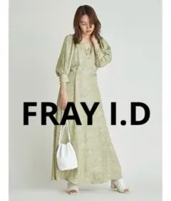 フレイアイディー　ジャガードフラワーカシュクールワンピース　グリーン