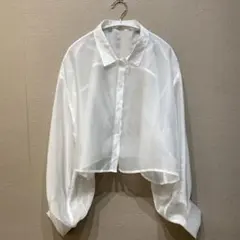 GYDA ジェイダ　SHEERショートシャツ　サイズFREE ホワイトのサムネイル