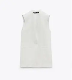 未使用 ZARA ザラ♡フルイドボタンベスト ホワイト M