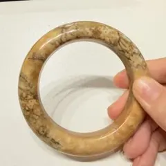 天然石バングル 53.4mm 黄龍玉（コウリュウギョク）ハニーゴールド 氷 