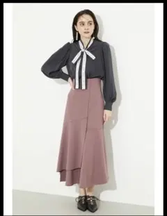 【完売品】rienda アシンメトリーラップカットマーメイドスカートのサムネイル