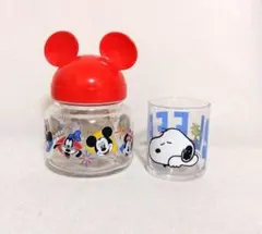 ディズニー ガラスキャニスター スヌーピー グラス 2点セット