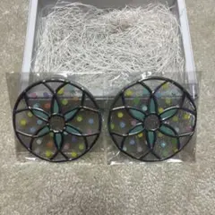 花形ステンドグラスコースター 2個セット