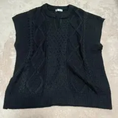 ニットベスト　ブラック　Ｌ