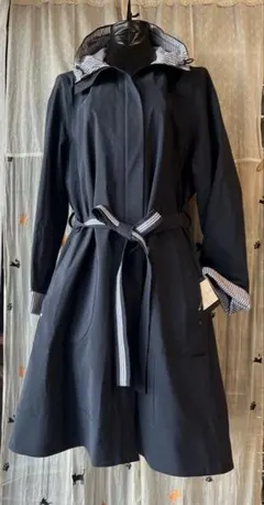 レディース　フードつきトレンチコート ダブルジッパー　サイズLL
