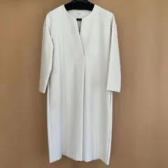 美品オンワード23区アイボリー系ワンピース手洗い可能ポケット付き