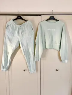 人気モデル adidas トラック ミントグリーン セットアップ 裏起毛