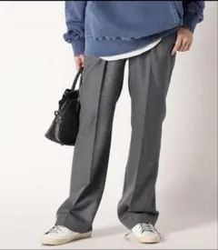 美品 AP STUDIO サキソニーウールパンツ　グレー　36