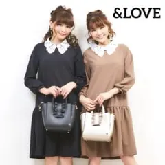 ＆LOVE★　マサミサトミ　ワンピース　レース衿　ベージュ　フェミニン　Sサイズのサムネイル